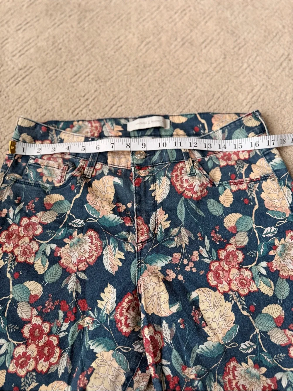 Vintage America Floral Jeans